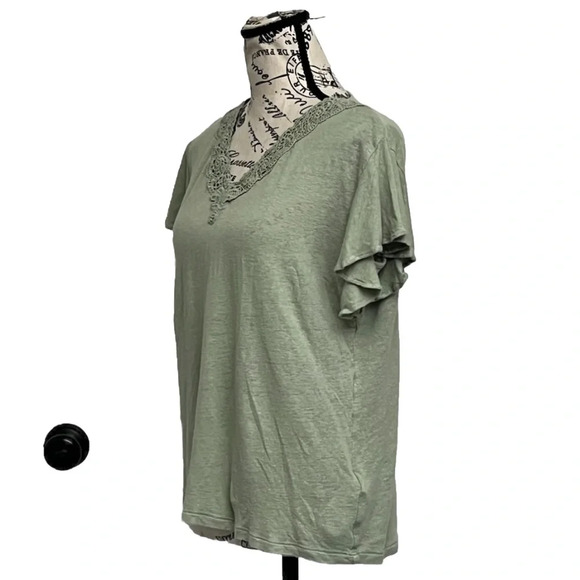 Ralph Lauren Linen Black Label Flutter-Green M Crochet Beach Boho Preppy Costal - Picture 2 of 11